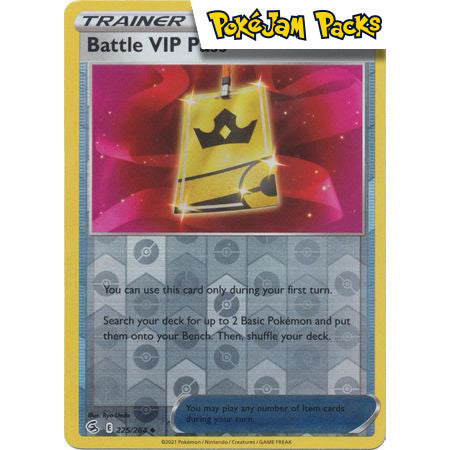 Battle VIP Pass - 225/264 - Uncommon Reverse Holo - Sword & Shield: Fusion Strike  - Pokémon TCG