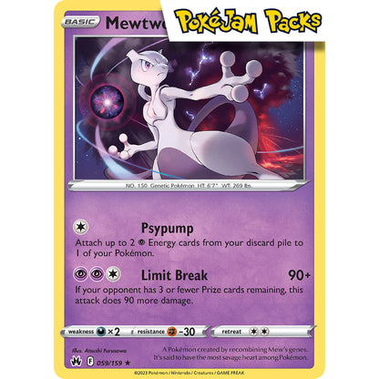 Mewtwo - 059/159 - Holo Rare - Crown Zenith - Pokémon TCG