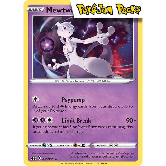Mewtwo - 059/159 - Holo Rare - Crown Zenith - Pokémon TCG