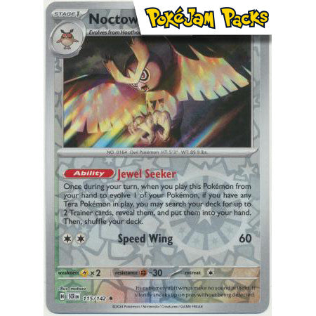 Noctowl - 115/142 - Reverse Holo Rare - Stellar Crown - Pokémon TCG