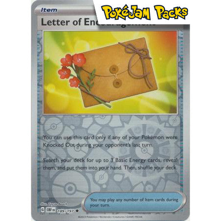 Letter of Encouragement - 189/197 - Uncommon Reverse Holo - Obsidian Flames - Pokémon TCG