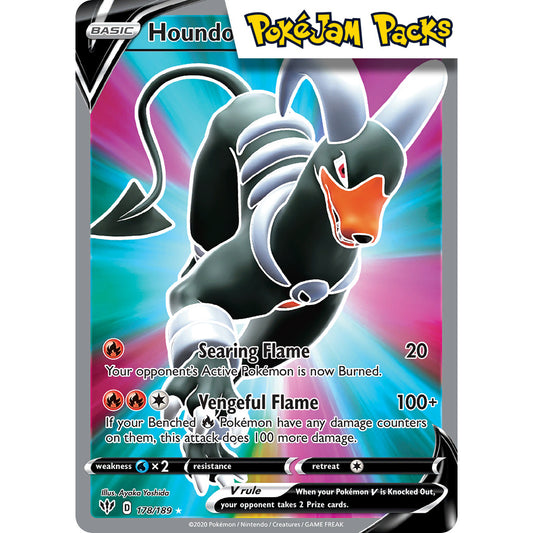 Houndoom V - 178/189 - Full Art Ultra Rare - Darkness Ablaze - Pokémon TCG