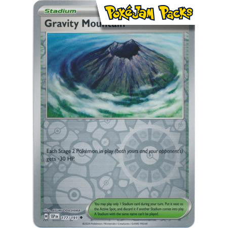 Gravity Mountain - 177/191 - Uncommon Reverse Holo - Surging Sparks - Pokémon TCG