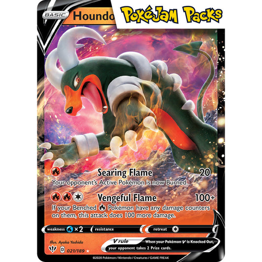 Houndoom V - 021/189 - Ultra Rare - Darkness Ablaze - Pokémon TCG