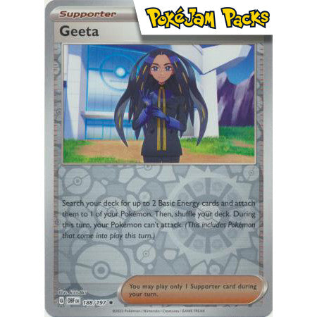 Geeta - 188/197 - Holo Rare Reverse Holo - Obsidian Flames - Pokémon TCG