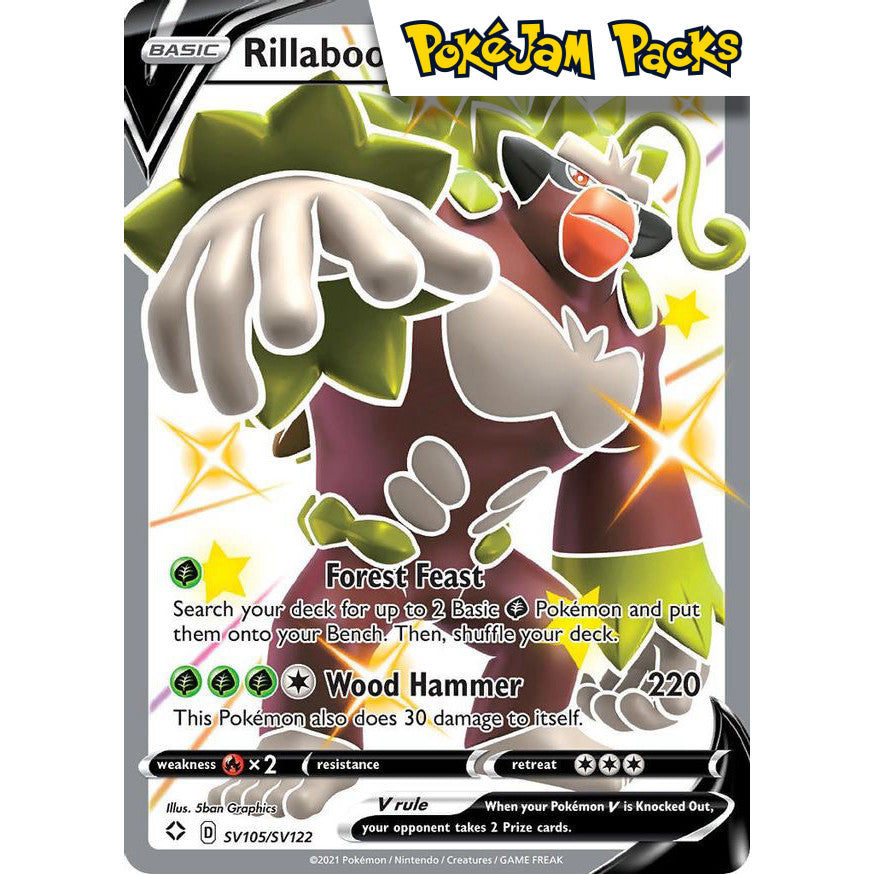 Rillaboom V - SV105/SV122 - Shiny Rare - Shining Fates - Pokémon TCG
