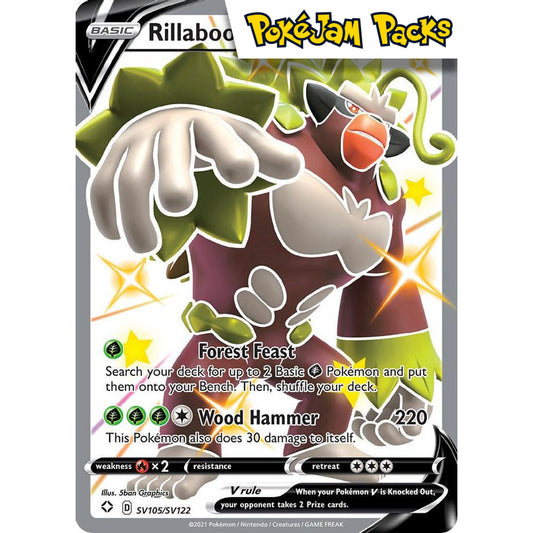 Rillaboom V - SV105/SV122 - Shiny Rare - Shining Fates - Pokémon TCG