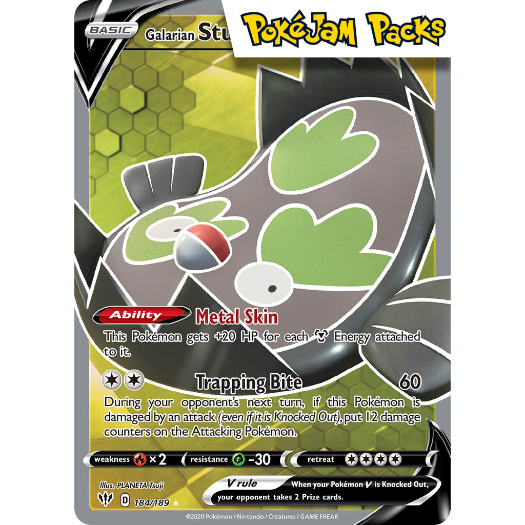 Galarian Stunfisk V - 184/189 - Full Art Ultra Rare - Darkness Ablaze - Pokémon TCG