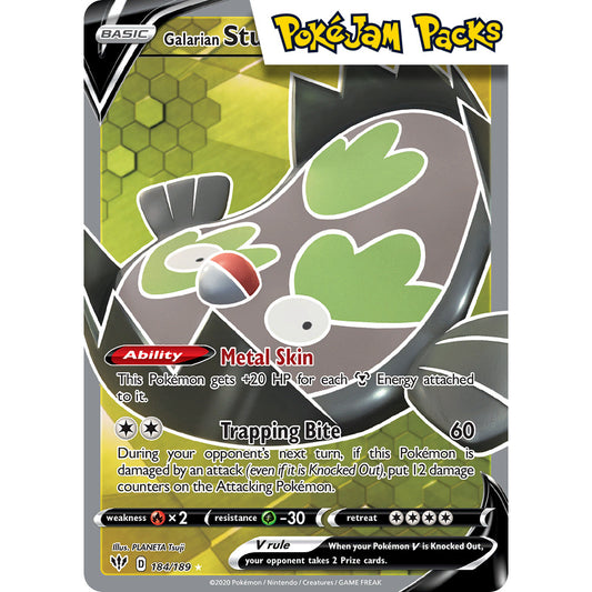 Galarian Stunfisk V - 184/189 - Full Art Ultra Rare - Darkness Ablaze - Pokémon TCG