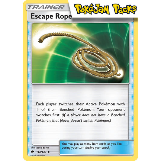 Escape Rope - 114/147 - Uncommon - Burning Shadows - Pokémon TCG