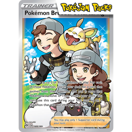 Pokemon Breeder's Nurturing - 188/189 - Full Art Ultra Rare - Darkness Ablaze - Pokémon TCG