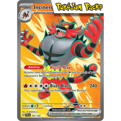 Incineroar ex - 187/162 - Full Art Secret Rare - Temporal Forces - Pokémon TCG