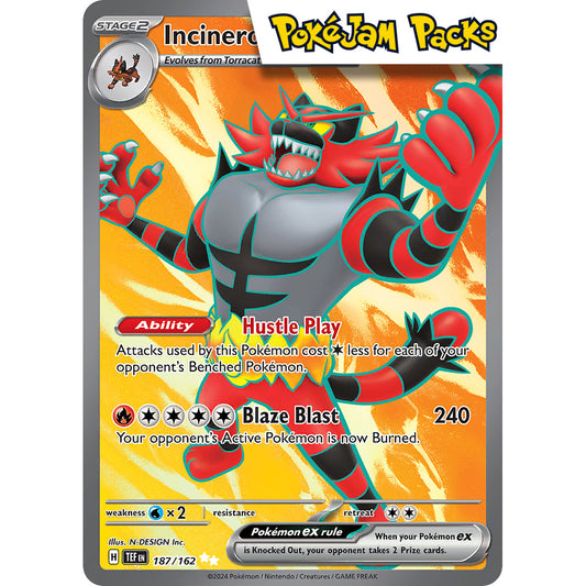 Incineroar ex - 187/162 - Full Art Secret Rare - Temporal Forces - Pokémon TCG
