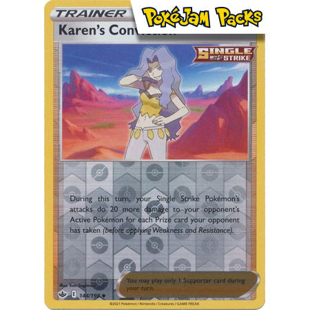 Karen's Conviction - 144/198 - Uncommon Reverse Holo - Chilling Reign - Pokémon TCG