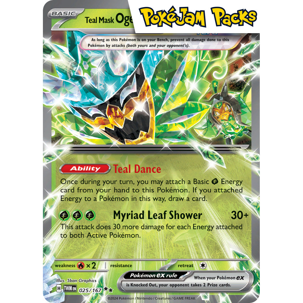 Teal Mask Ogerpon ex - 025/167 - Ultra Rare - Twilight Masquerade - Pokémon TCG