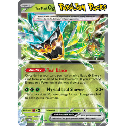 Teal Mask Ogerpon ex - 025/167 - Ultra Rare - Twilight Masquerade - Pokémon TCG
