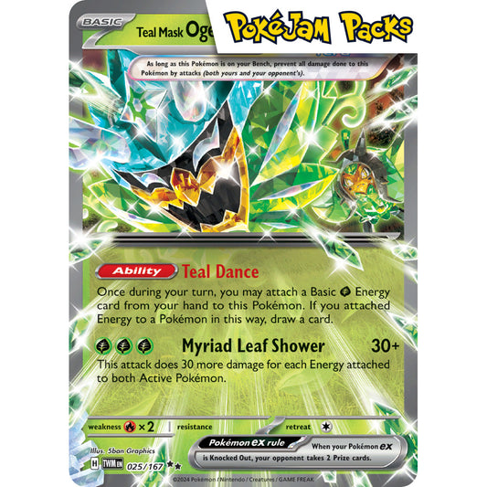 Teal Mask Ogerpon ex - 025/167 - Ultra Rare - Twilight Masquerade - Pokémon TCG
