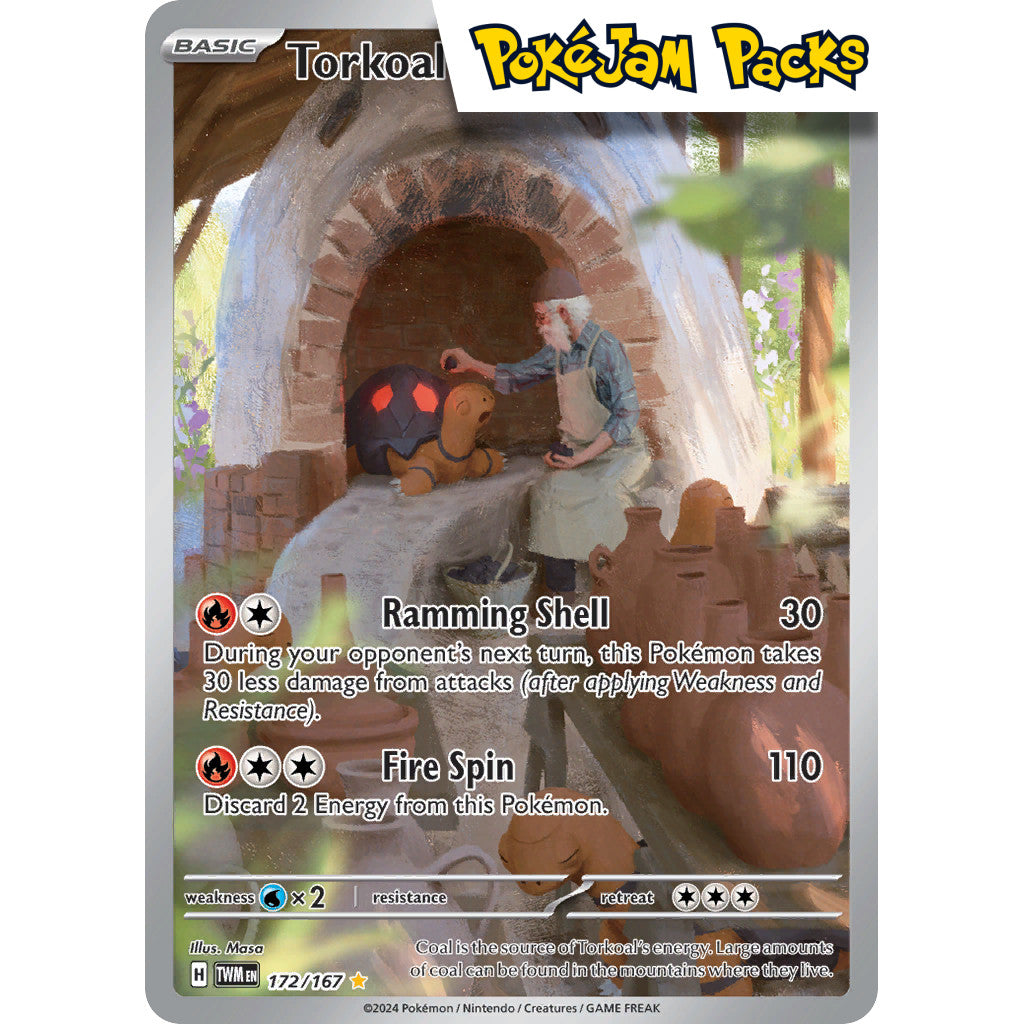 Torkoal - 172/167 - Illustration Rare - Twilight Masquerade - Pokémon TCG
