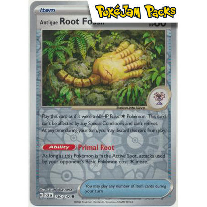 Antique Root Fossil - 130/142 - Common Reverse Holo - Stellar Crown - Pokémon TCG