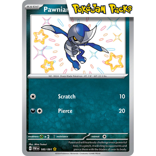 Pawniard - 185/091 - Shiny Rare - Paldean Fates - Pokémon TCG