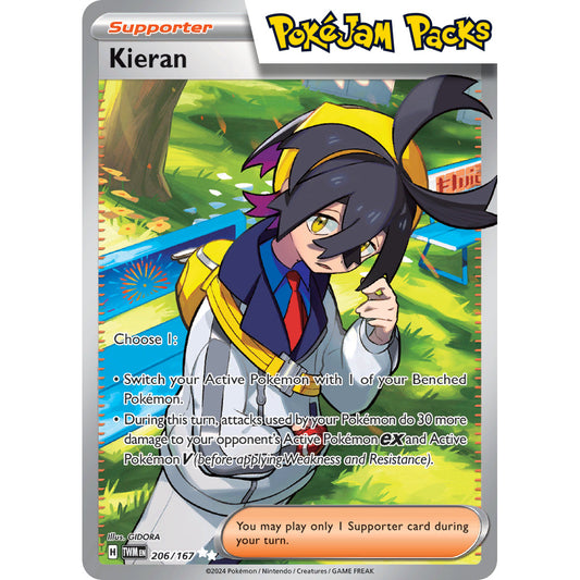 Kieran - 206/167 - Full Art Secret Rare - Twilight Masquerade - Pokémon TCG