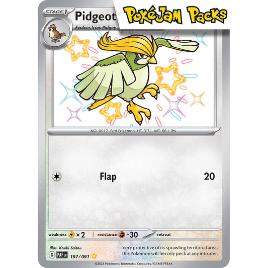 Pidgeotto - 197/091 - Shiny Rare - Paldean Fates - Pokémon TCG