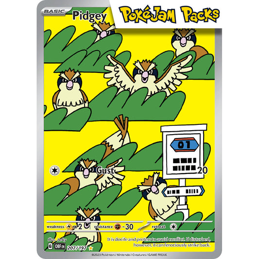 Pidgey - 207/197 - Illustration Rare - Obsidian Flames - Pokémon TCG
