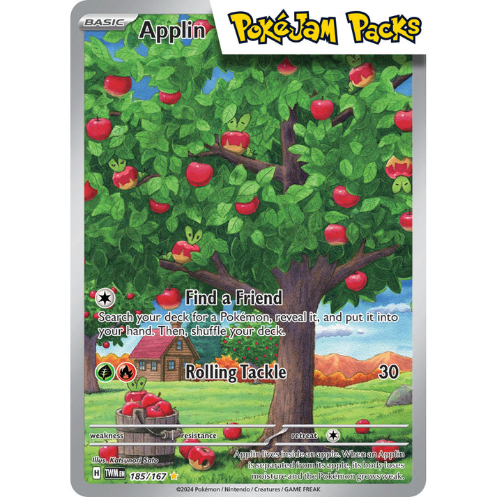 Applin - 185/167 - Illustration Rare - Twilight Masquerade - Pokémon T ...
