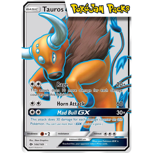 Tauros GX (MP) - 144/149 - Full Art Ultra Rare - Sun & Moon - Pokémon TCG