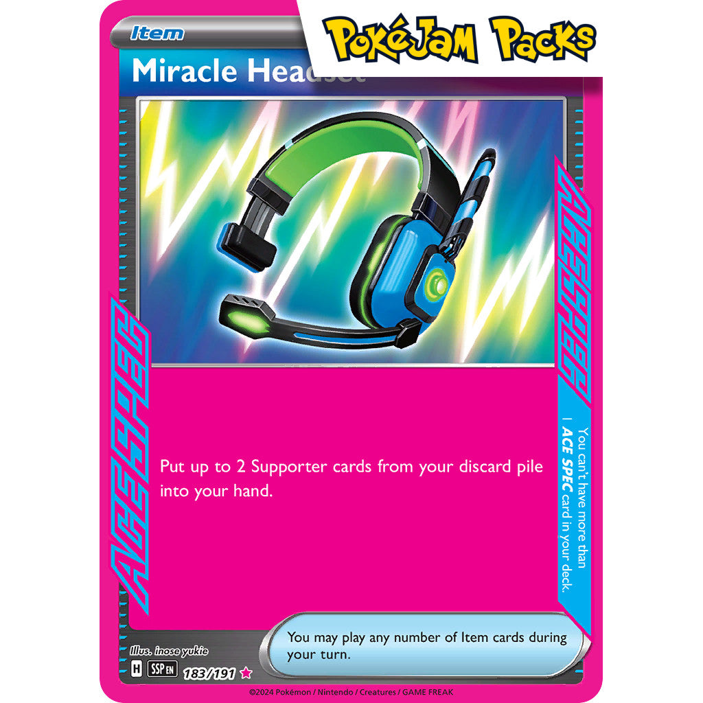 Miracle Headset - 183/191 - Ace Rare - Surging Sparks - Pokémon TCG