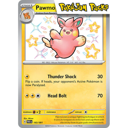 Pawmo - 143/091 - Shiny Rare - Paldean Fates - Pokémon TCG
