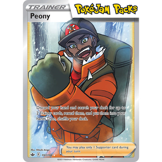 Peony - 197/198 - Full Art Ultra Rare - Chilling Reign - Pokémon TCG