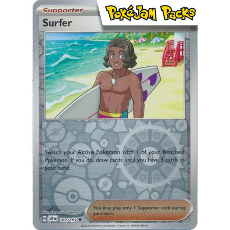 Surfer - 187/191 - Uncommon Reverse Holo - Surging Sparks - Pokémon TCG