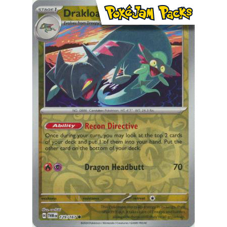 Drakloak - 129/167 - Common Reverse Holo - Twilight Masquerade - Pokémon TCG