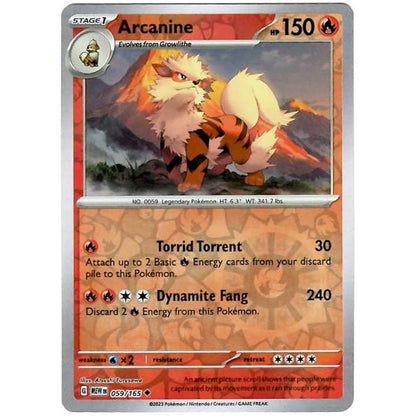 Reverse Holo Singles: Colorless, Fire, Fighting & Psychic - Scarlet & Violet 151 Pokémon TC