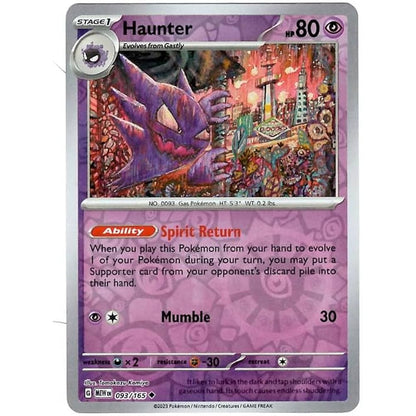 Reverse Holo Singles: Colorless, Fire, Fighting & Psychic - Scarlet & Violet 151 Pokémon TC
