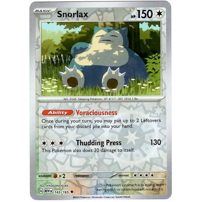 Reverse Holo Singles: Colorless, Fire, Fighting & Psychic - Scarlet & Violet 151 Pokémon TC