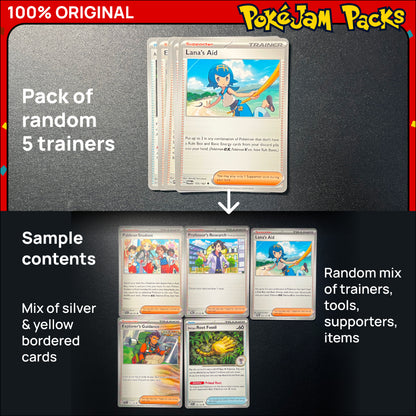5/10/20 Trainer Card Packs - Pokemon Trainers, Bulk Card, Original Pokemon TCG for your Deck
