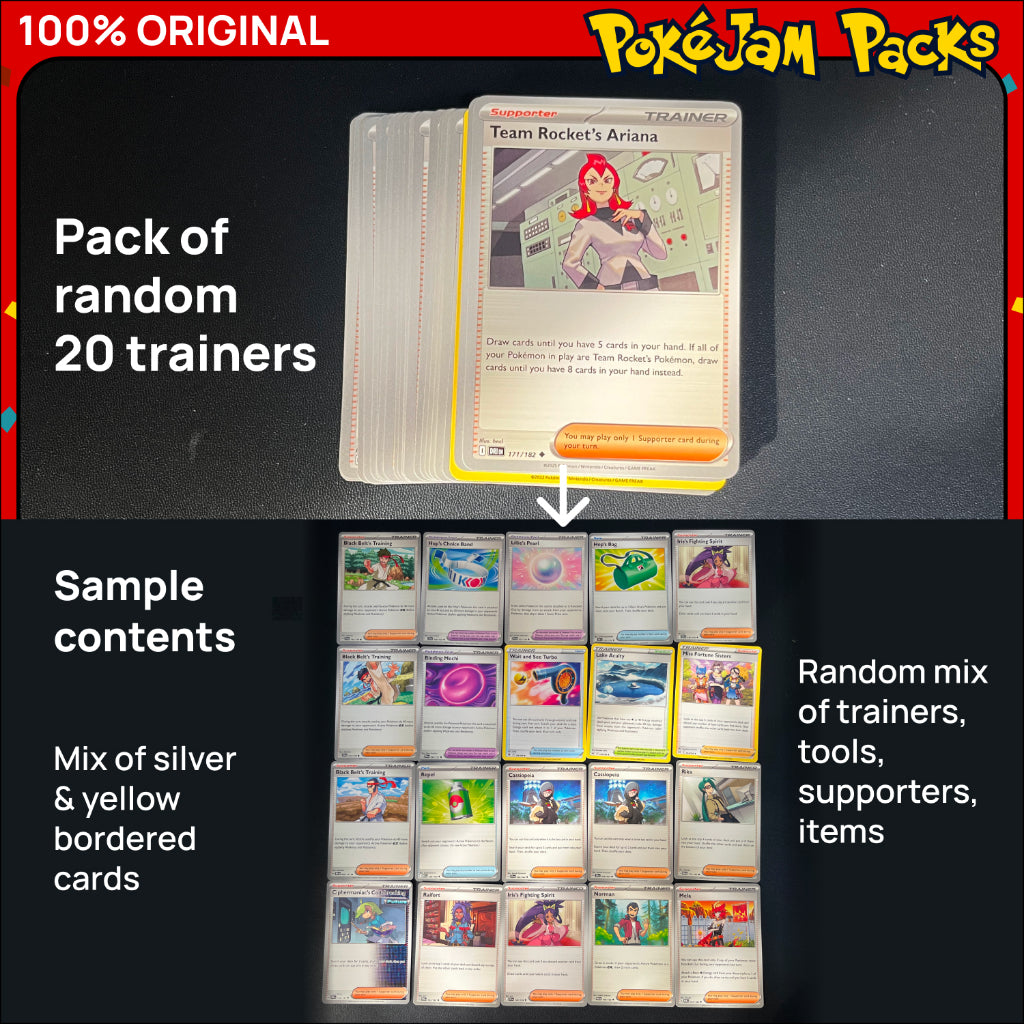5/10/20 Trainer Card Packs - Pokemon Trainers, Bulk Card, Original Pokemon TCG for your Deck