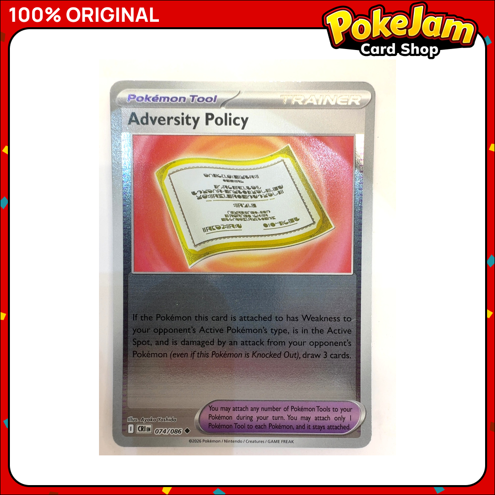 Adversity Policy 74/86 - Reverse Hologram - Chaos Rising - Pokemon Card