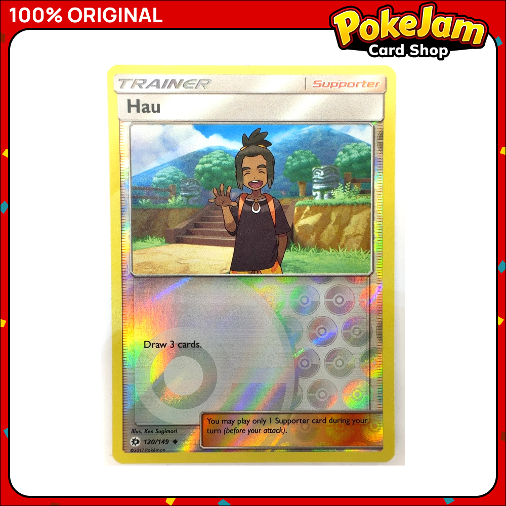 Hau 120/149 - Reverse Hologram - Sun & Moon - Pokemon Card