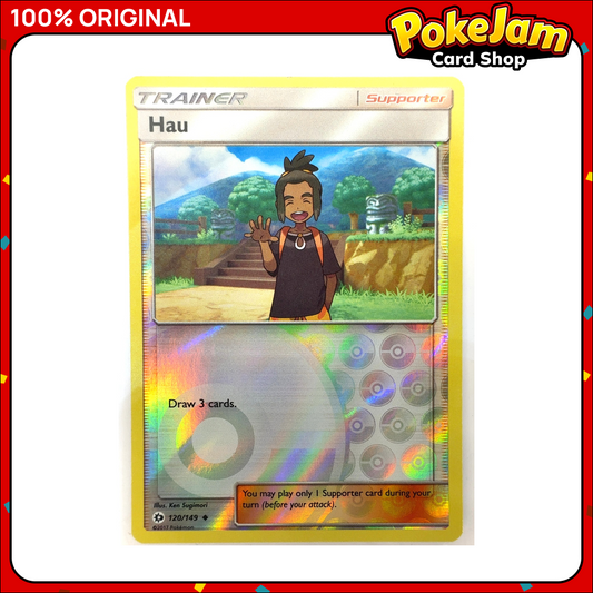 Hau 120/149 - Reverse Hologram - Sun & Moon - Pokemon Card