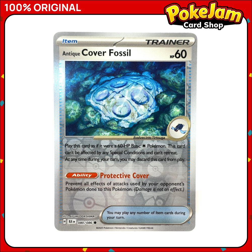 Antique Cover Fossil 80/86 - Reverse Hologram - Black Bolt - Pokemon Card
