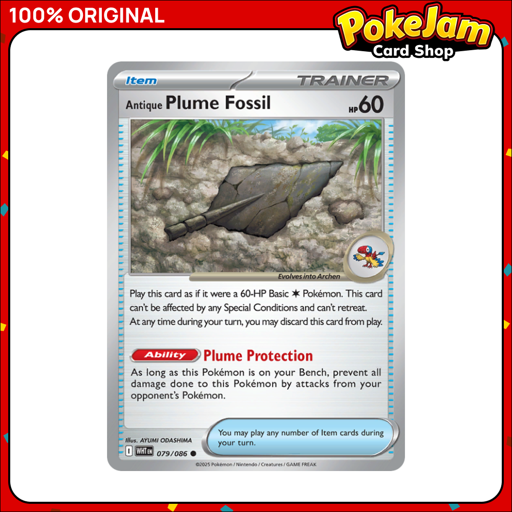 Antique Plume Fossil 79/86 - Common - White Flare - Pokemon Card