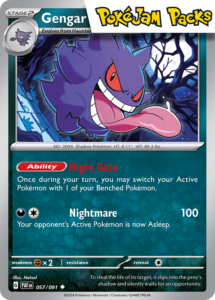 Gengar - 057/091 - Uncommon - Paldean Fates - Pokemon TCG