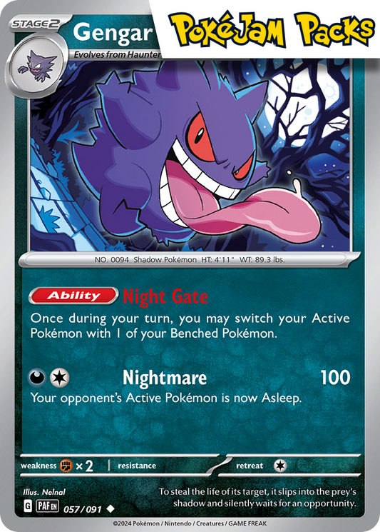 Gengar - 057/091 - Uncommon - Paldean Fates - Pokemon TCG
