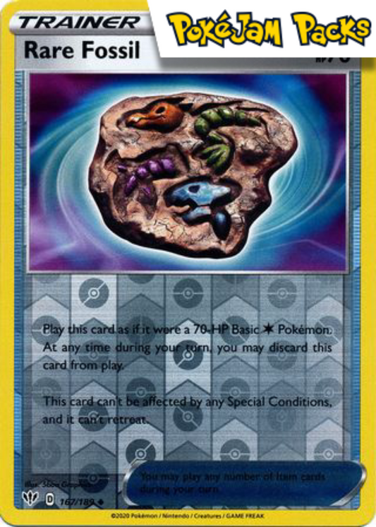 Rare Fossil - 167/189 - Uncommon Reverse Holo - Darkness Ablaze - Pokemon TCG