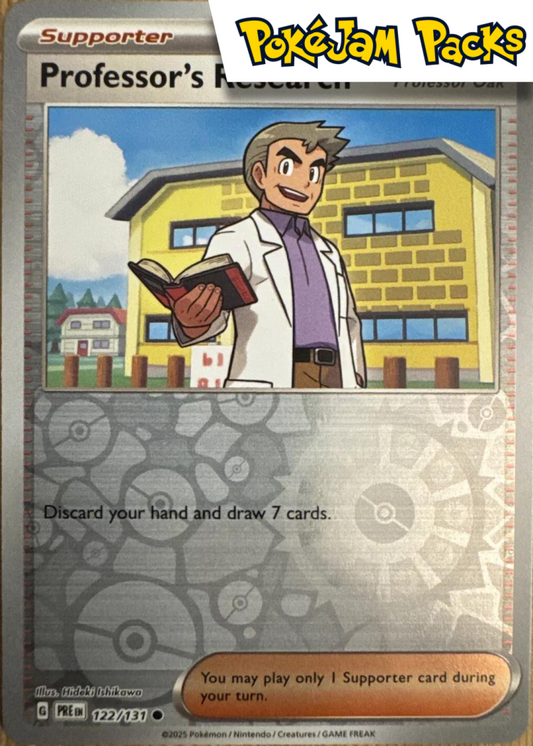 Professor's Research (Professor Oak) - 122/131 - Reverse Holo - Prismatic Evolutions - Pokemon TCG