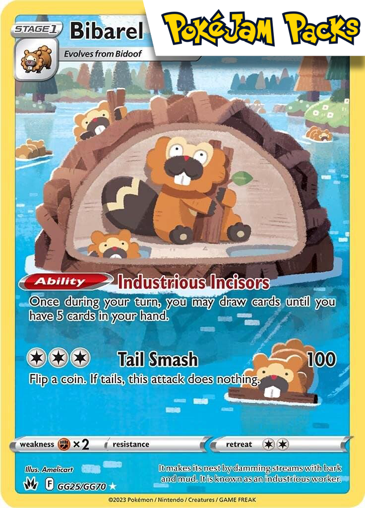 Bibarel - GG25/GG70 - Holo Rare - Crown Zenith - Pokemon TCG