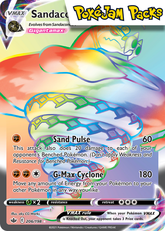 Sandaconda VMAX - 206/198 - Hyper Rare - Chilling Reign - Pokemon TCG